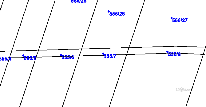 Parcela st. 555/7 v KÚ Štáblovice, Katastrální mapa