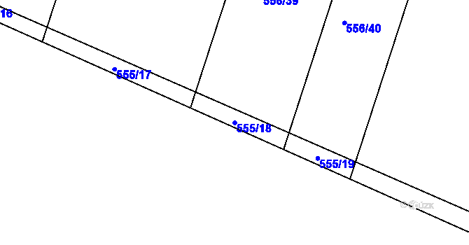 Parcela st. 555/18 v KÚ Štáblovice, Katastrální mapa