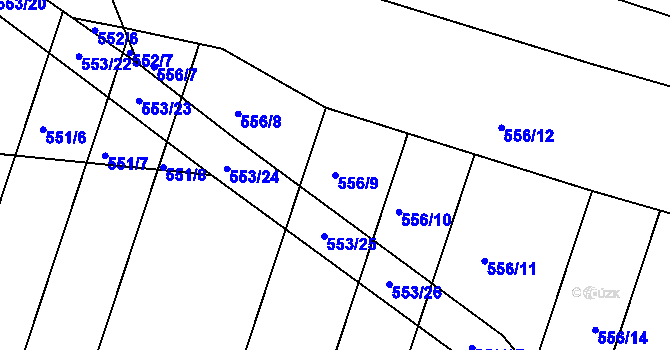 Parcela st. 556/9 v KÚ Štáblovice, Katastrální mapa
