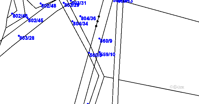 Parcela st. 559/10 v KÚ Štáblovice, Katastrální mapa