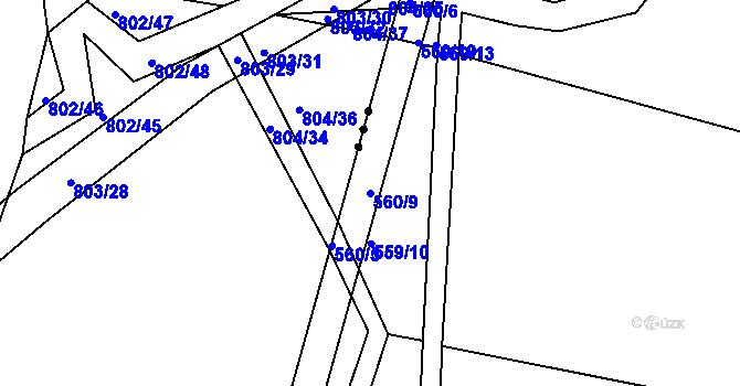 Parcela st. 560/9 v KÚ Štáblovice, Katastrální mapa