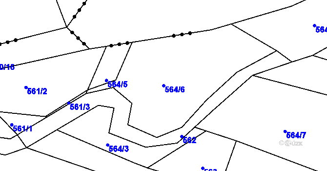 Parcela st. 564/6 v KÚ Štáblovice, Katastrální mapa