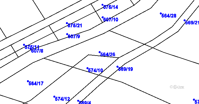 Parcela st. 564/26 v KÚ Štáblovice, Katastrální mapa