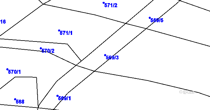 Parcela st. 569/3 v KÚ Štáblovice, Katastrální mapa
