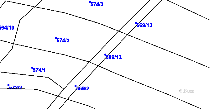 Parcela st. 569/12 v KÚ Štáblovice, Katastrální mapa