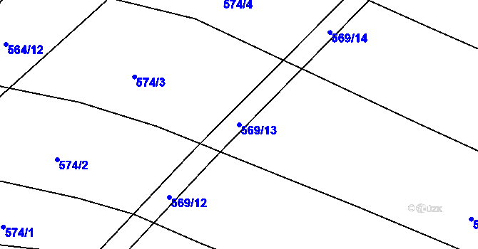 Parcela st. 569/13 v KÚ Štáblovice, Katastrální mapa