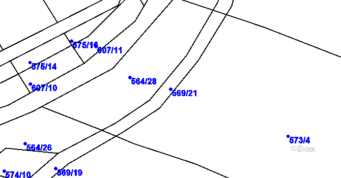 Parcela st. 569/21 v KÚ Štáblovice, Katastrální mapa