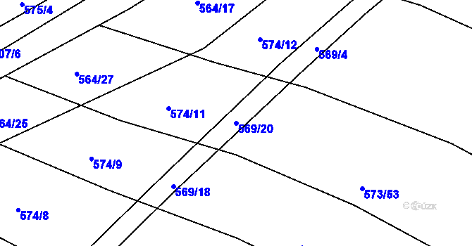 Parcela st. 569/20 v KÚ Štáblovice, Katastrální mapa