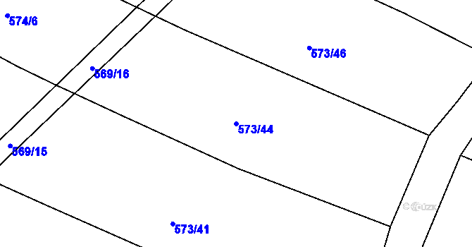 Parcela st. 573/44 v KÚ Štáblovice, Katastrální mapa