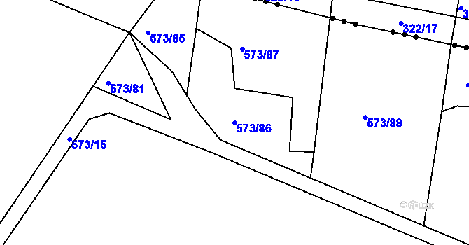 Parcela st. 573/86 v KÚ Štáblovice, Katastrální mapa