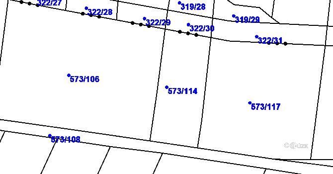 Parcela st. 573/114 v KÚ Štáblovice, Katastrální mapa