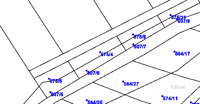 Parcela st. 575/4 v KÚ Štáblovice, Katastrální mapa