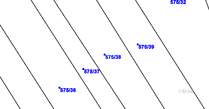 Parcela st. 575/38 v KÚ Štáblovice, Katastrální mapa
