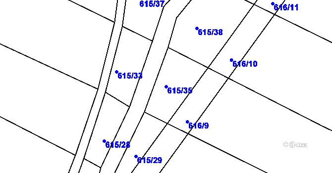 Parcela st. 615/35 v KÚ Štáblovice, Katastrální mapa