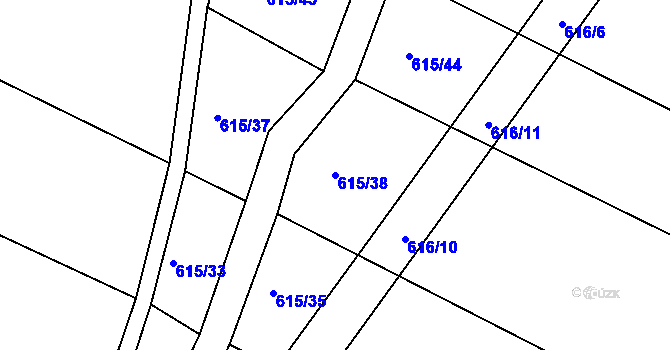 Parcela st. 615/38 v KÚ Štáblovice, Katastrální mapa