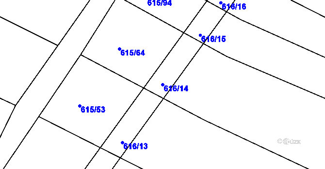 Parcela st. 616/14 v KÚ Štáblovice, Katastrální mapa