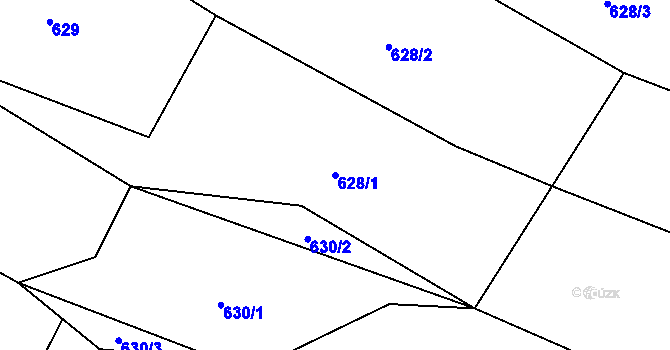 Parcela st. 628/1 v KÚ Štáblovice, Katastrální mapa