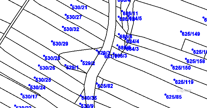 Parcela st. 681/1 v KÚ Štáblovice, Katastrální mapa