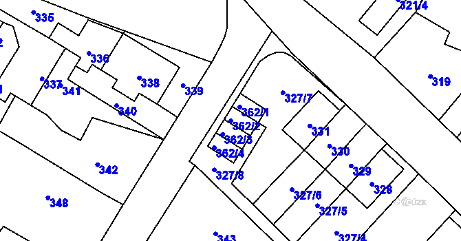 Parcela st. 362/2 v KÚ Štáblovice, Katastrální mapa