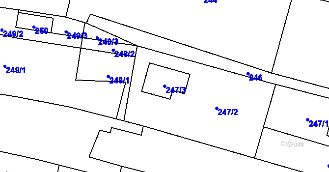 Parcela st. 247/3 v KÚ Štáblovice, Katastrální mapa