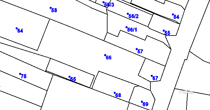 Parcela st. 66 v KÚ Štáblovice, Katastrální mapa