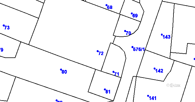 Parcela st. 72 v KÚ Štáblovice, Katastrální mapa