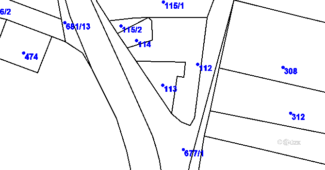 Parcela st. 113 v KÚ Štáblovice, Katastrální mapa