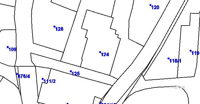Parcela st. 124 v KÚ Štáblovice, Katastrální mapa