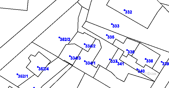 Parcela st. 334/2 v KÚ Štáblovice, Katastrální mapa