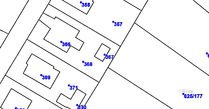 Parcela st. 367 v KÚ Štáblovice, Katastrální mapa