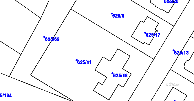 Parcela st. 625/6 v KÚ Štáblovice, Katastrální mapa
