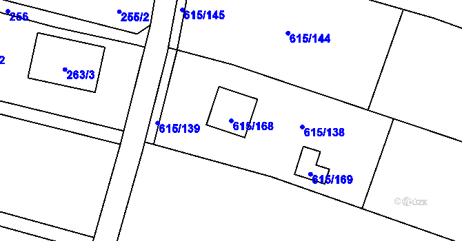 Parcela st. 615/168 v KÚ Štáblovice, Katastrální mapa
