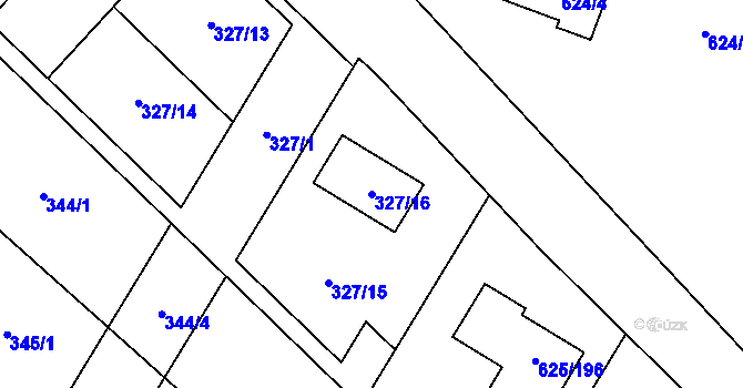 Parcela st. 327/16 v KÚ Štáblovice, Katastrální mapa