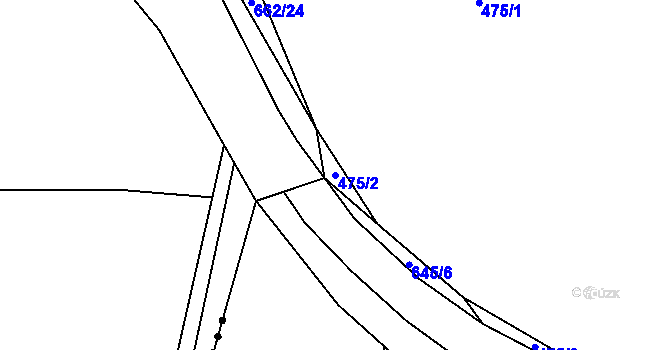 Parcela st. 475/2 v KÚ Nezbavětice, Katastrální mapa