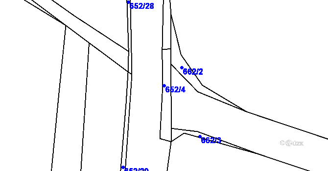 Parcela st. 652/4 v KÚ Nezbavětice, Katastrální mapa