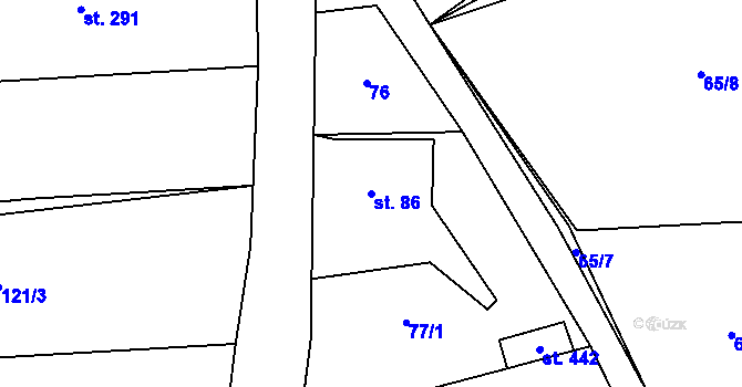 Parcela st. 86 v KÚ Šťáhlavice, Katastrální mapa