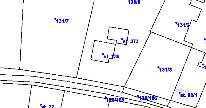 Parcela st. 136 v KÚ Šťáhlavice, Katastrální mapa