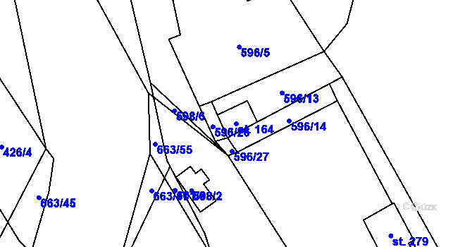 Parcela st. 164 v KÚ Šťáhlavice, Katastrální mapa