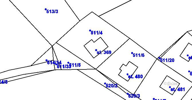 Parcela st. 369 v KÚ Šťáhlavice, Katastrální mapa