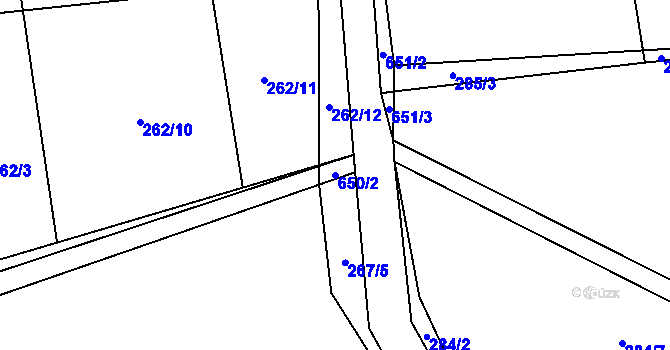 Parcela st. 650/2 v KÚ Šťáhlavice, Katastrální mapa
