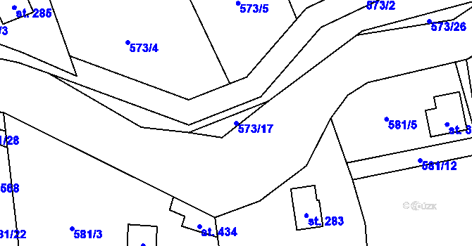 Parcela st. 573/17 v KÚ Šťáhlavice, Katastrální mapa