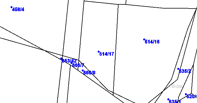 Parcela st. 514/17 v KÚ Šťáhlavice, Katastrální mapa