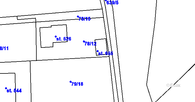 Parcela st. 655 v KÚ Šťáhlavice, Katastrální mapa