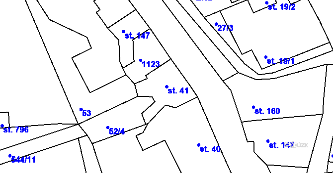Parcela st. 41 v KÚ Šťáhlavy, Katastrální mapa