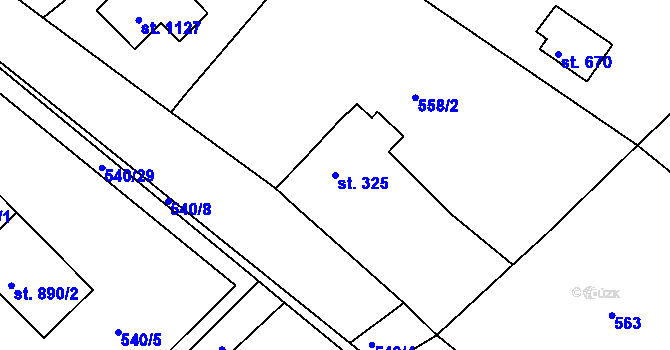 Parcela st. 325 v KÚ Šťáhlavy, Katastrální mapa