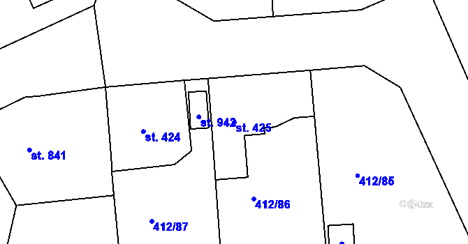 Parcela st. 425 v KÚ Šťáhlavy, Katastrální mapa
