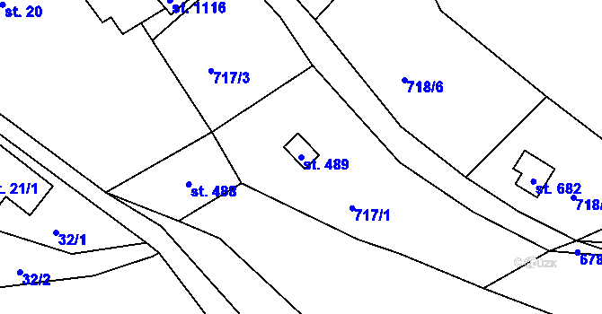 Parcela st. 489 v KÚ Šťáhlavy, Katastrální mapa