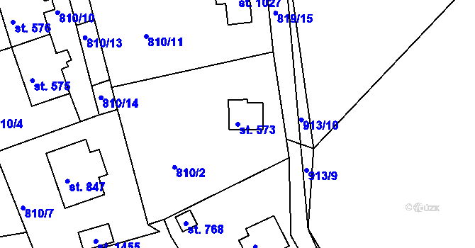 Parcela st. 573 v KÚ Šťáhlavy, Katastrální mapa