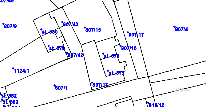 Parcela st. 578 v KÚ Šťáhlavy, Katastrální mapa