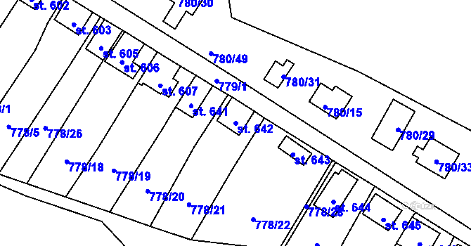 Parcela st. 642 v KÚ Šťáhlavy, Katastrální mapa